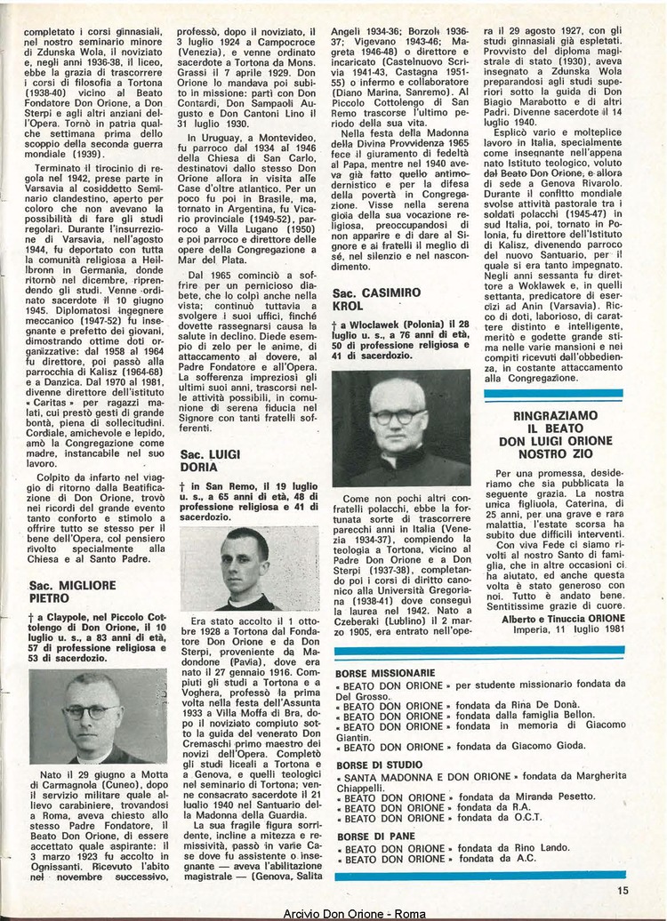 Don Orione, 76, 09, 01-11-1981, pagina 15
