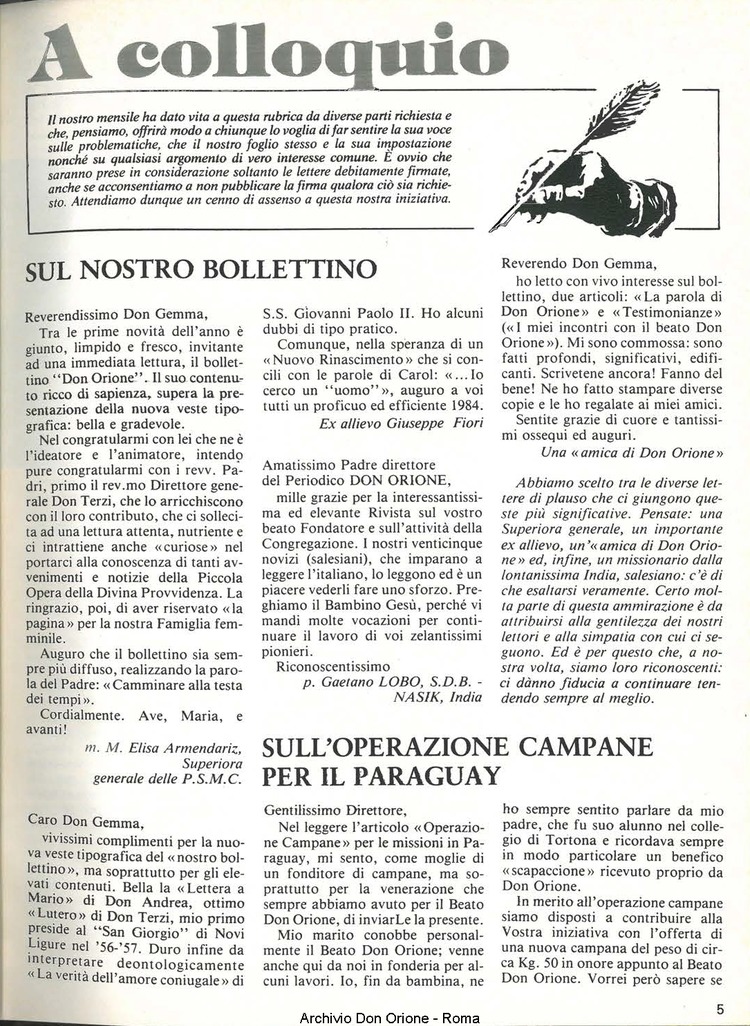 Don Orione, 79, 03, 01-03-1984, pagina 5