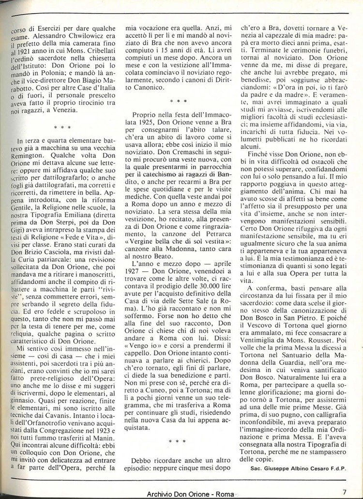 Don Orione, 79, 05, 01-05-1984, pagina 7
