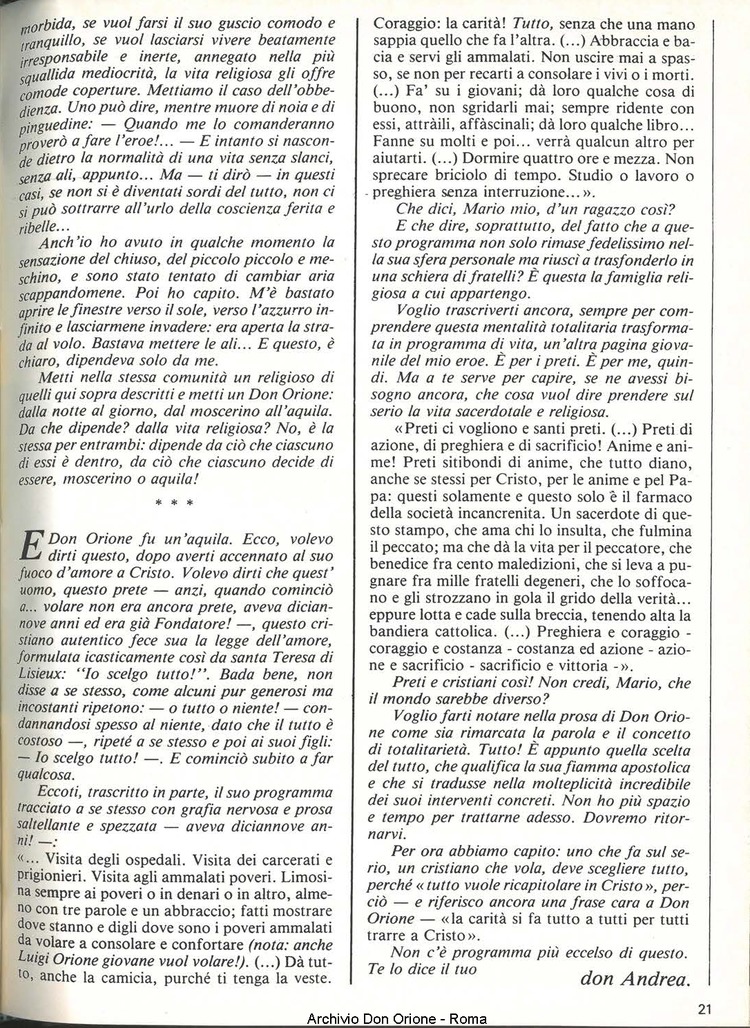 Don Orione, 79, 05, 01-05-1984, pagina 21