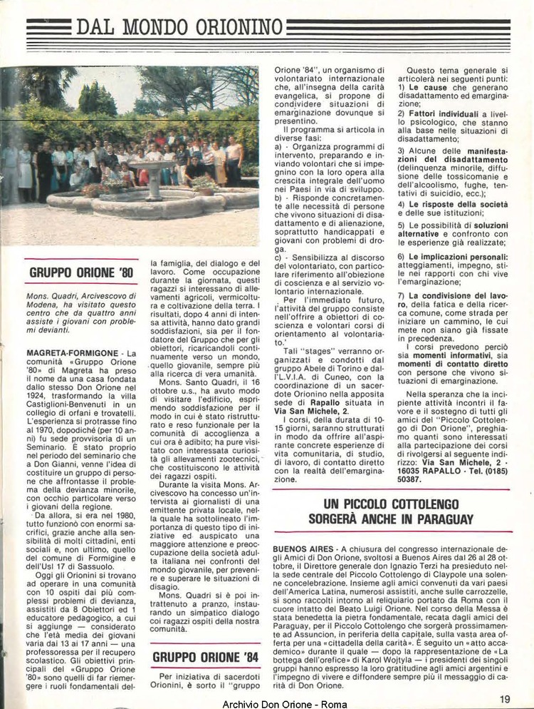 Don Orione, 80, 01, 01-01-1985, pagina 19