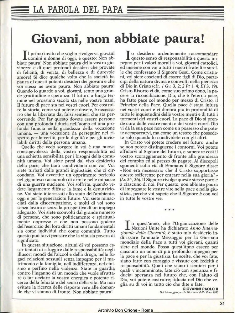 Don Orione, 80, 01, 01-01-1985, pagina 31