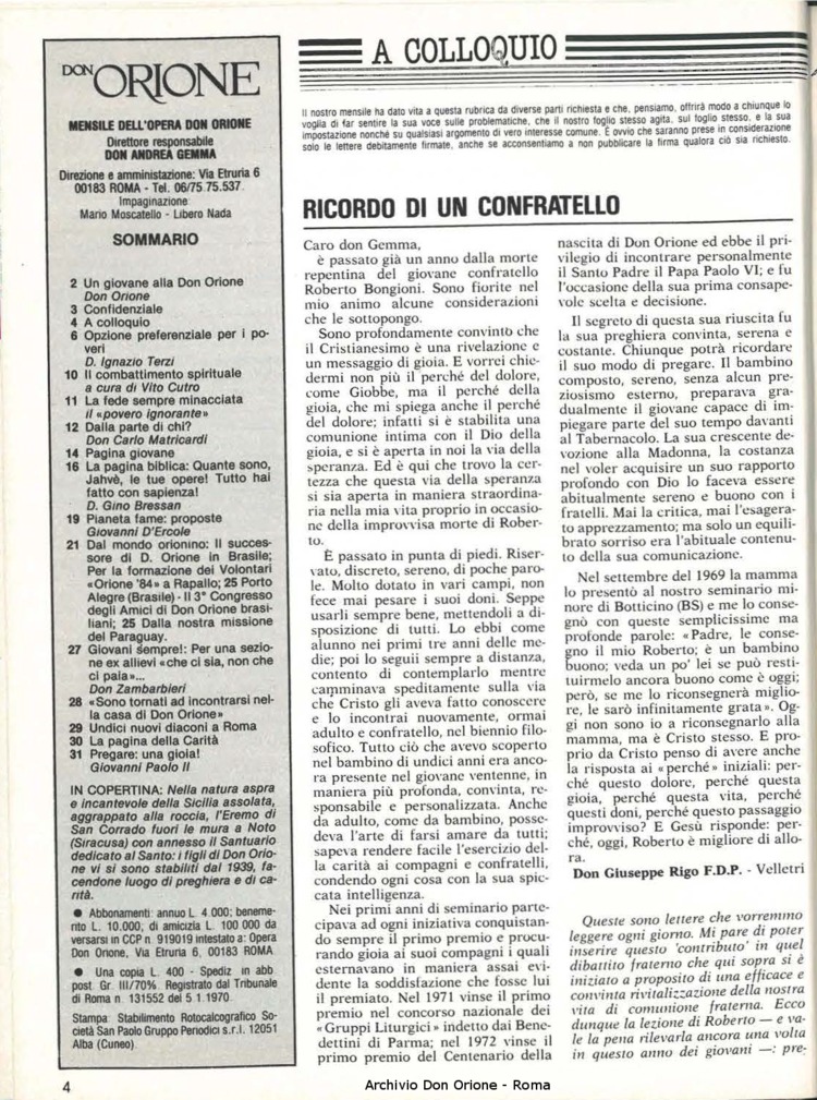 Don Orione, 80, 02, 01-02-1985, pagina 4