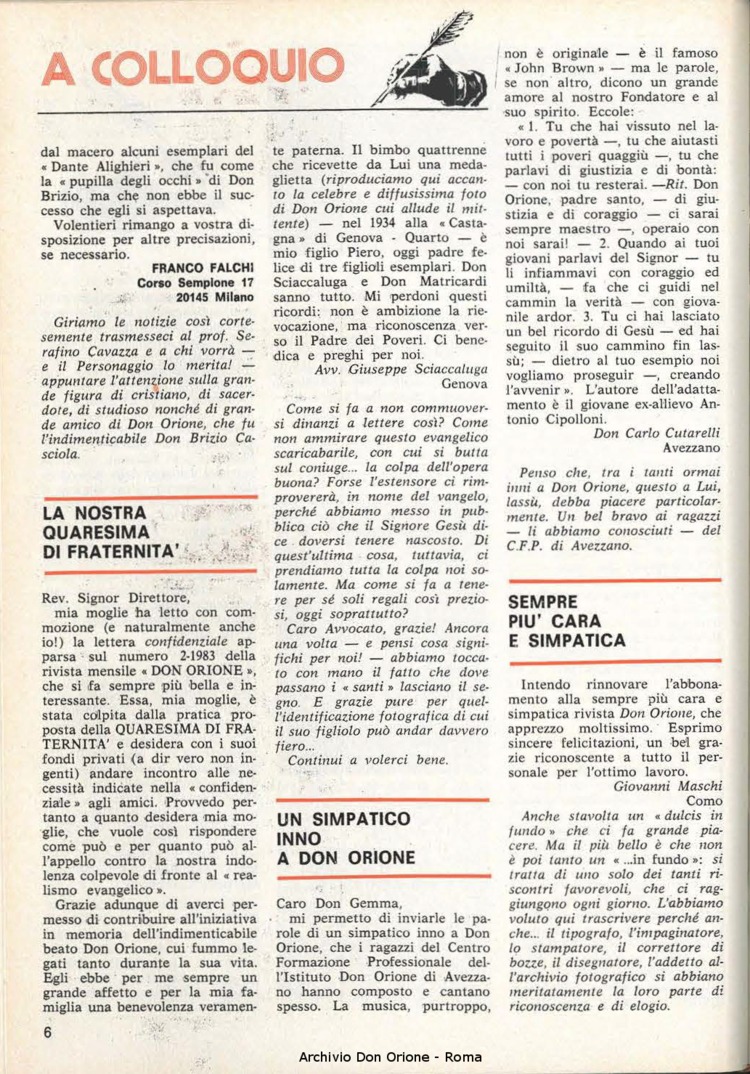 Don Orione, 80, 04, 01-04-1985, pagina 6