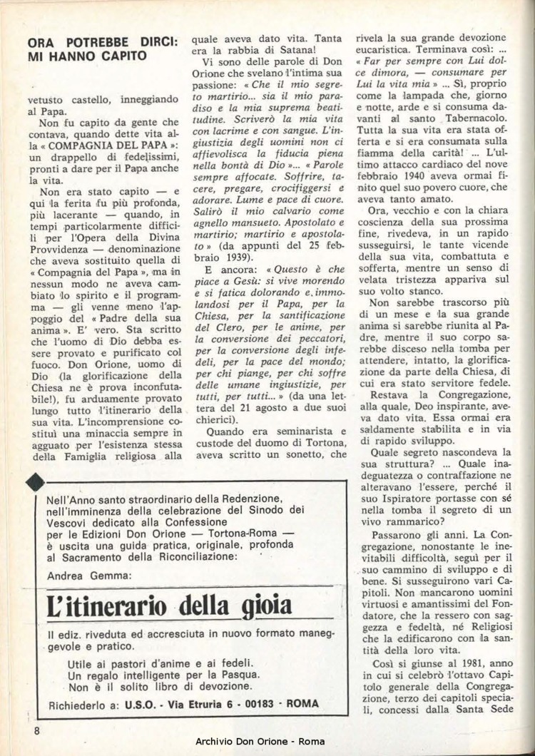 Don Orione, 80, 04, 01-04-1985, pagina 8