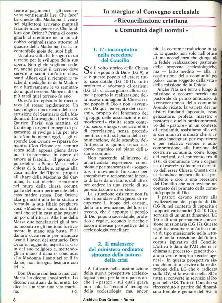 Don Orione, 80, 05, 01-05-1985, pagina 8