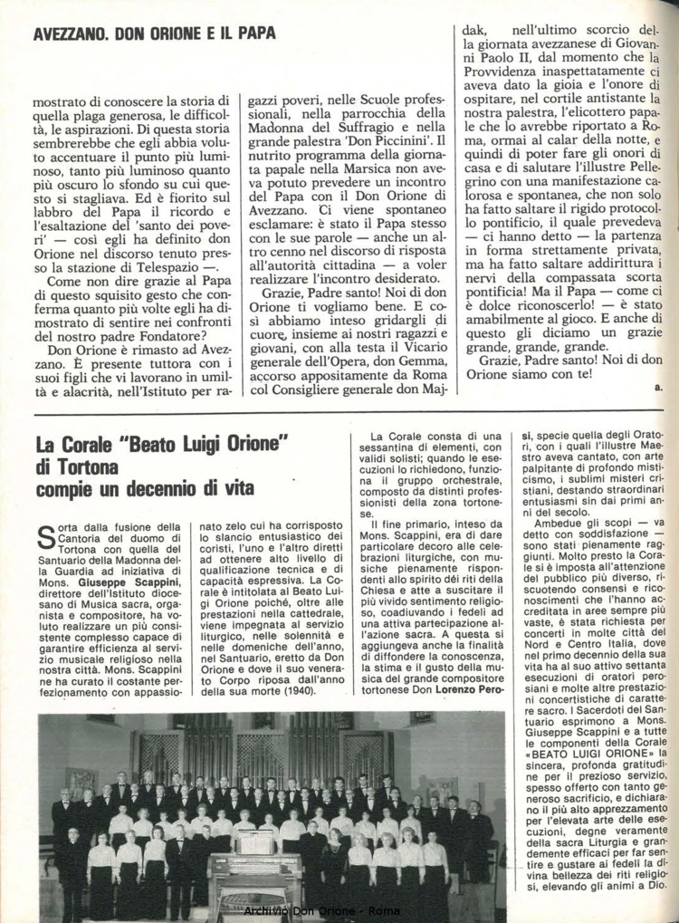 Don Orione, 80, 05, 01-05-1985, pagina 20