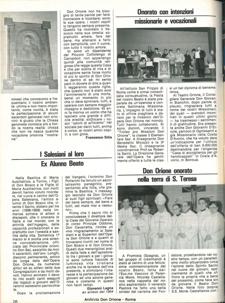 Don Orione, 80, 05, 01-05-1985, pagina 26