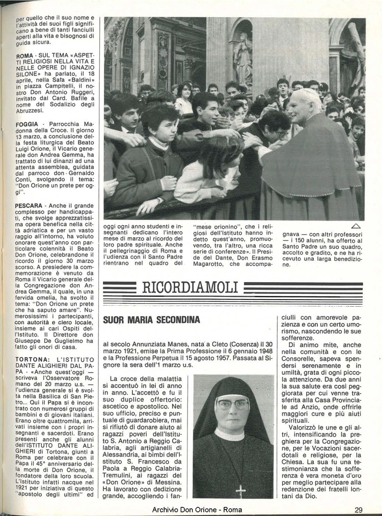 Don Orione, 80, 05, 01-05-1985, pagina 29