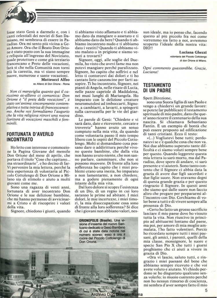 Don Orione, 80, 07, 01-07-1985, pagina 5