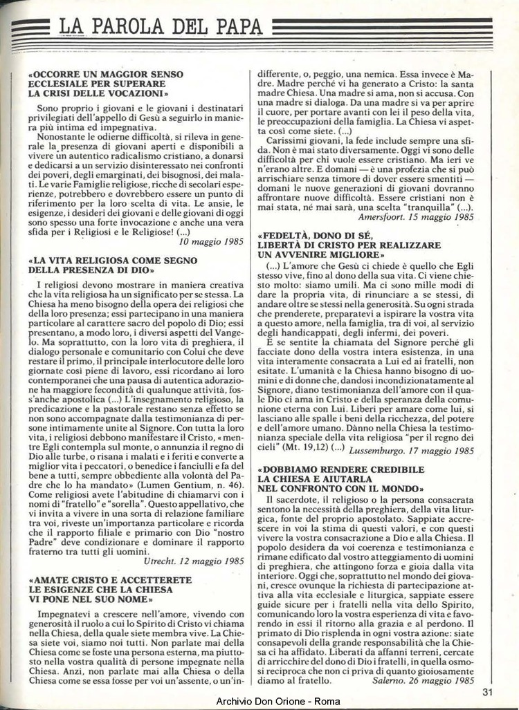 Don Orione, 80, 07, 01-07-1985, pagina 31