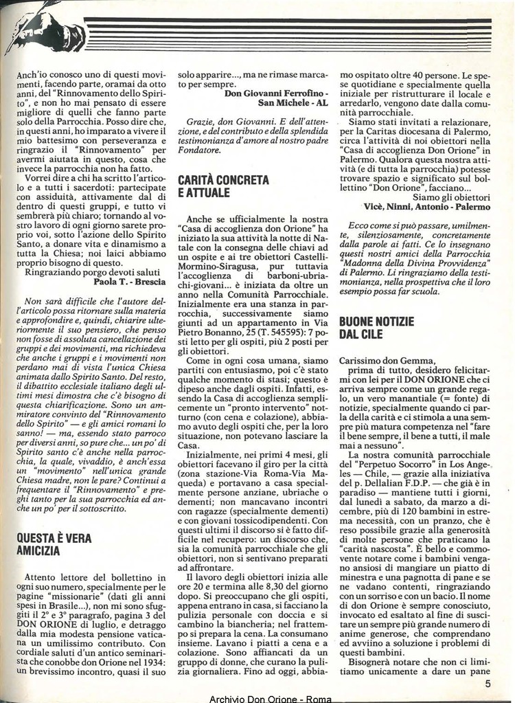 Don Orione, 80, 08, 01-10-1985, pagina 5