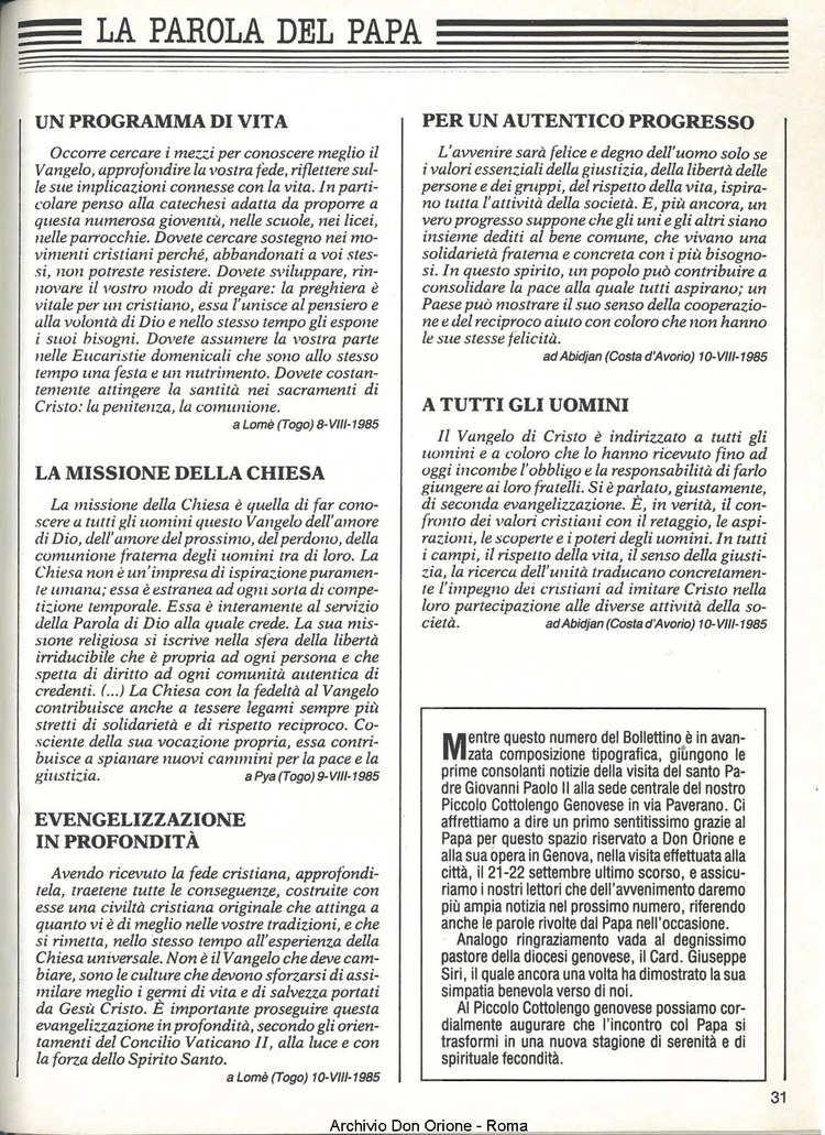 Don Orione, 80, 08, 01-10-1985, pagina 31