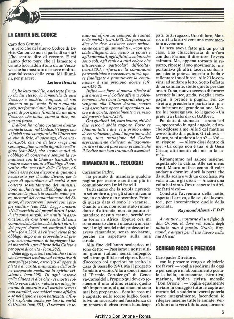 Don Orione, 80, 09, 01-11-1985, pagina 5