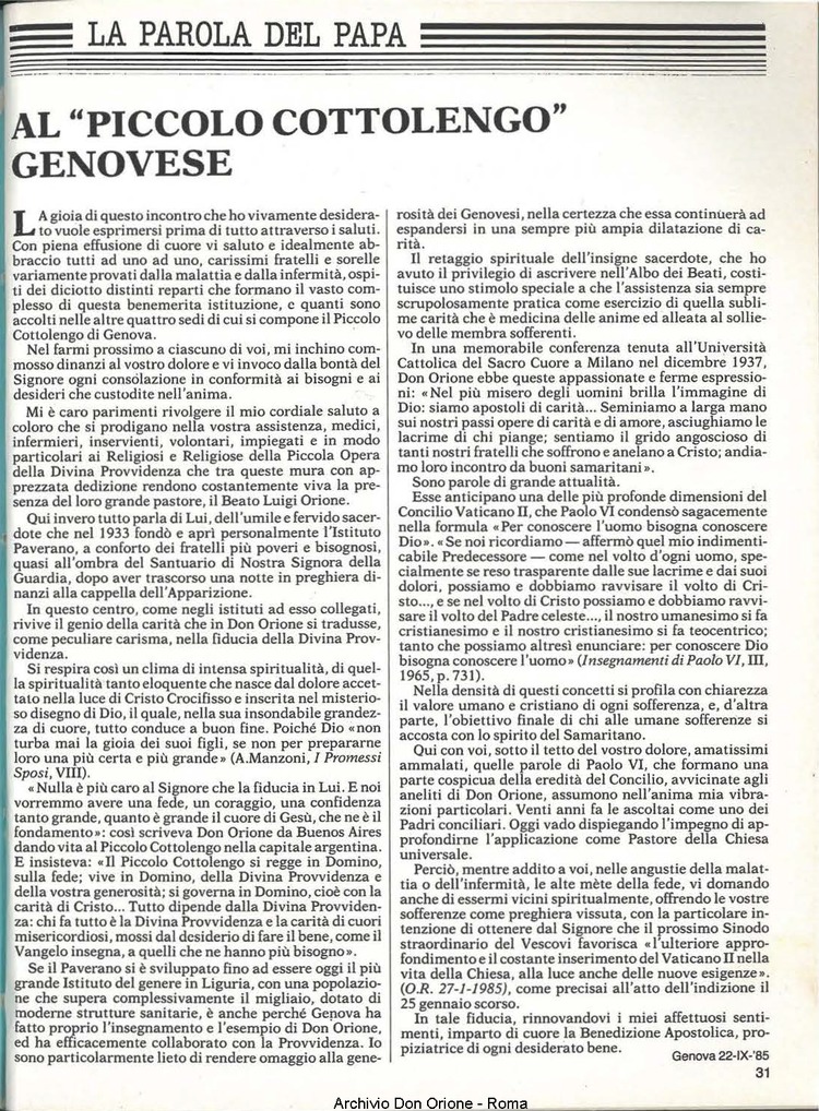 Don Orione, 80, 09, 01-11-1985, pagina 31