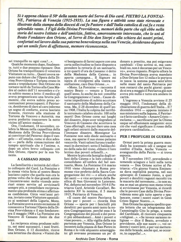 Don Orione, 81, 01, 01-01-1986, pagina 13