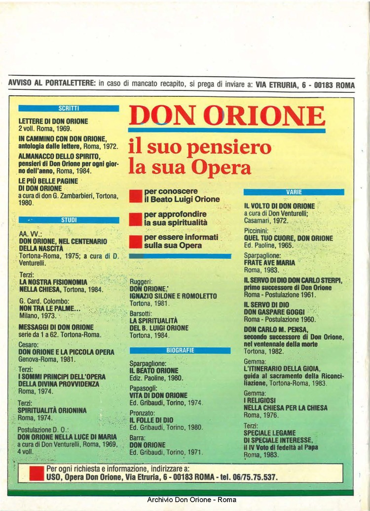Don Orione, 81, 01, 01-01-1986, pagina 32