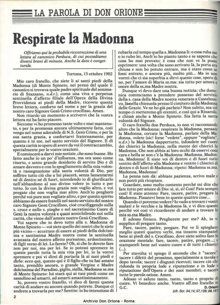 Don Orione, 81, 05, 01-05-1986, pagina 2