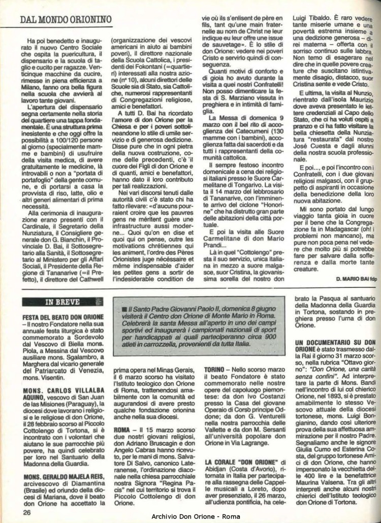 Don Orione, 81, 05, 01-05-1986, pagina 26