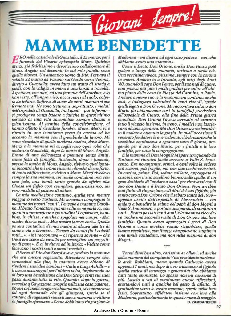Don Orione, 81, 05, 01-05-1986, pagina 27