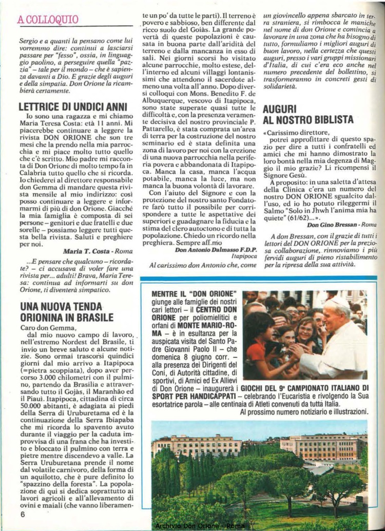 Don Orione, 81, 06, 01-06-1986, pagina 6