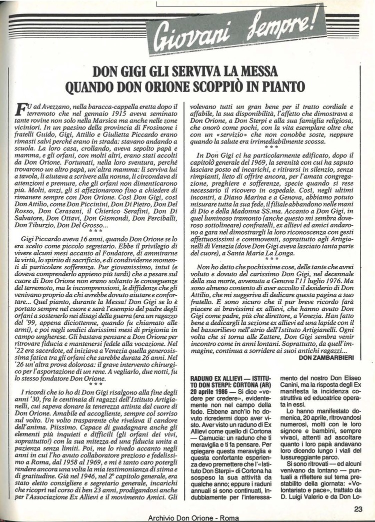 Don Orione, 81, 07, 01-07-1986, pagina 23