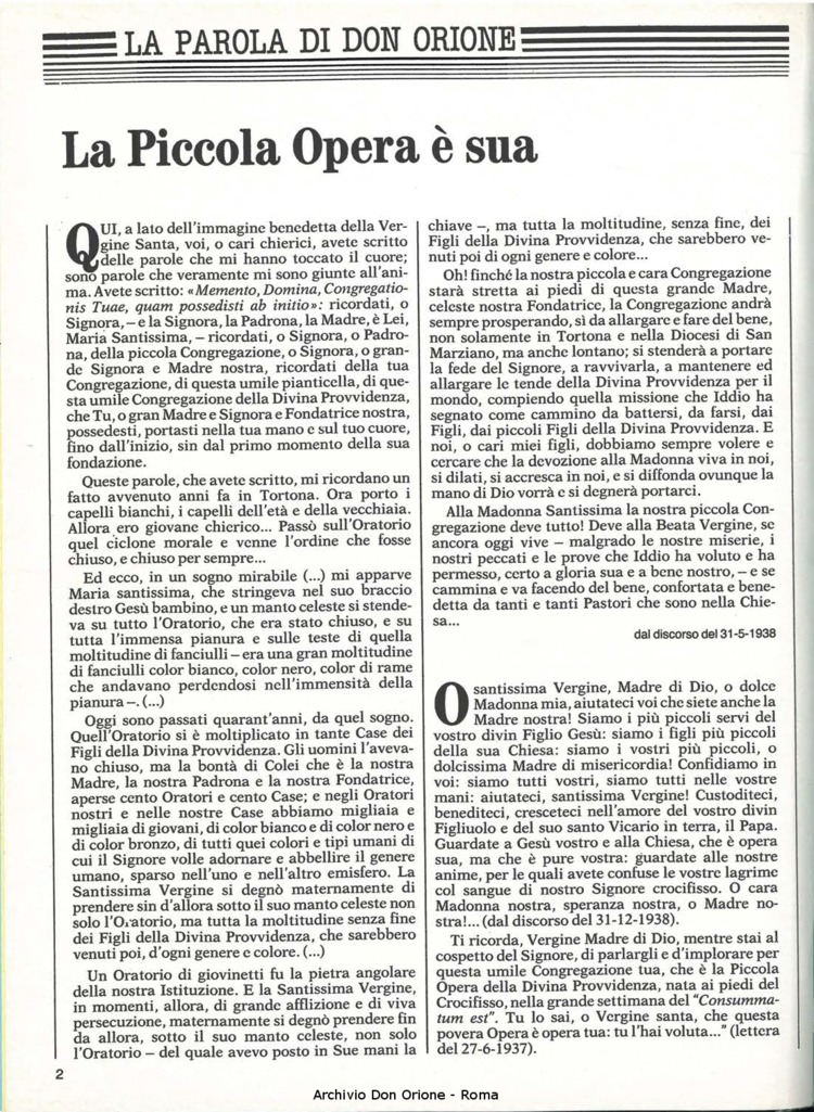 Don Orione, 82, 05, 01-05-1987, pagina 2