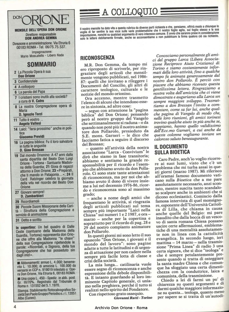 Don Orione, 82, 05, 01-05-1987, pagina 4