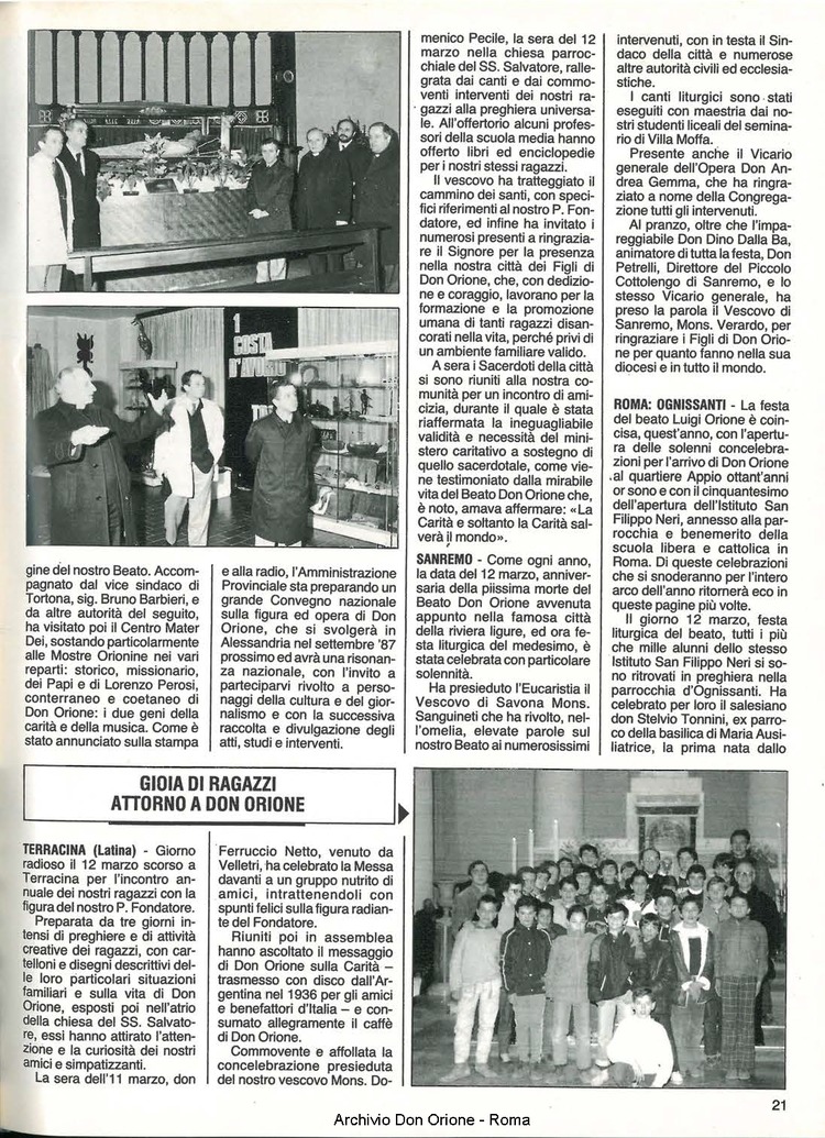 Don Orione, 82, 05, 01-05-1987, pagina 21