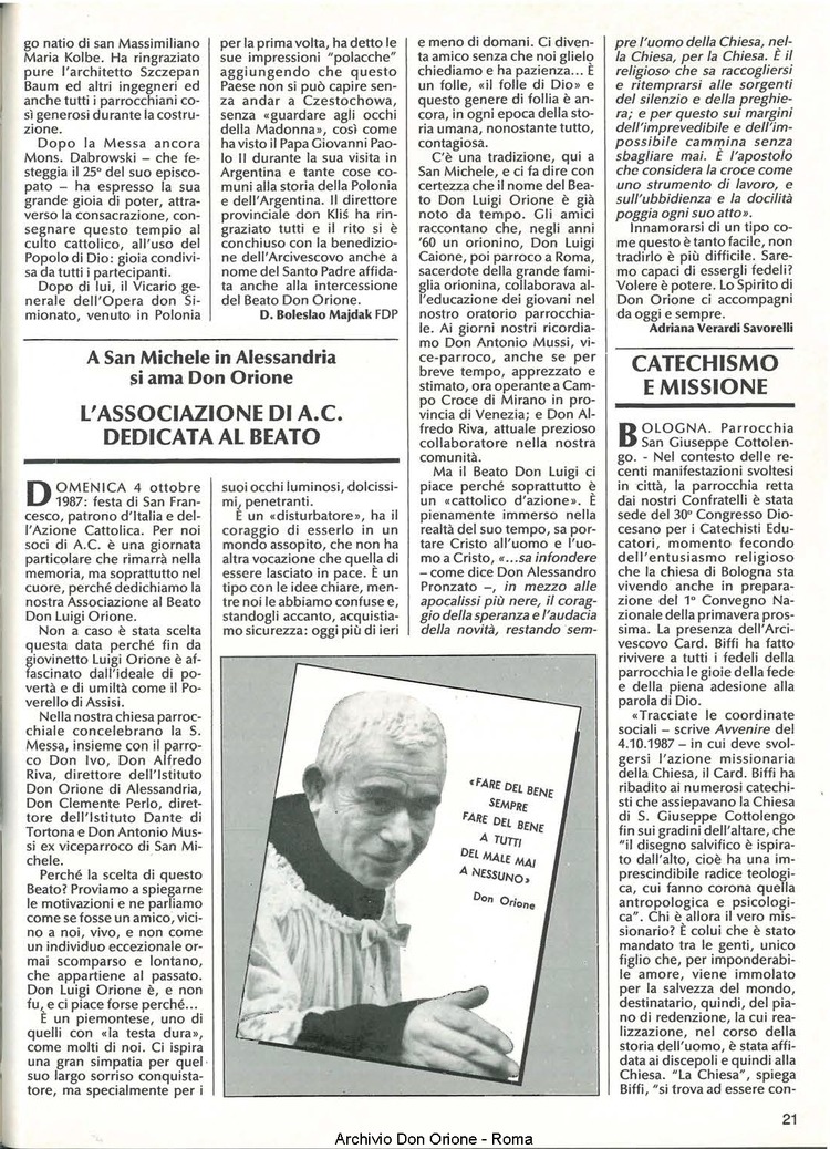 Don Orione, 82, 10, 01-12-1987, pagina 21