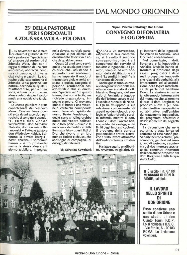 Don Orione, 83, 02, 01-02-1988, pagina 21