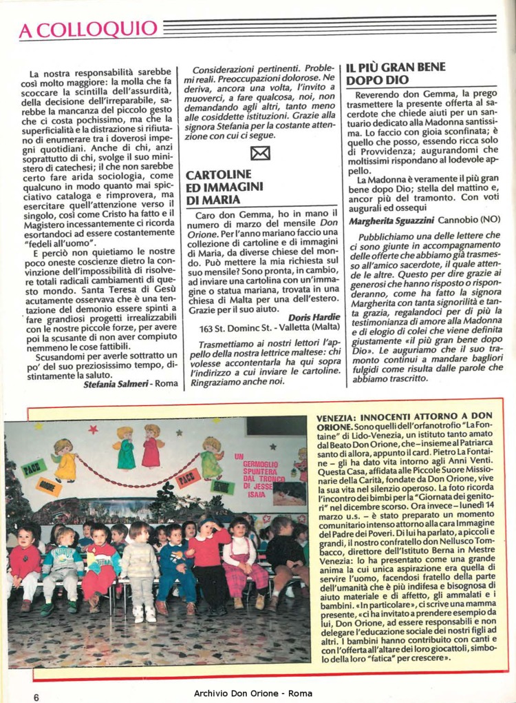 Don Orione, 83, 05, 01-05-1988, pagina 6