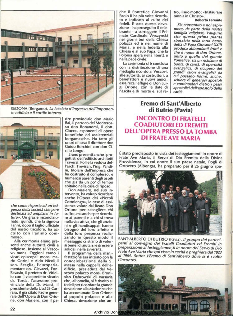 Don Orione, 83, 07, 01-07-1988, pagina 22