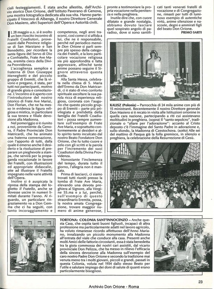 Don Orione, 83, 07, 01-07-1988, pagina 23
