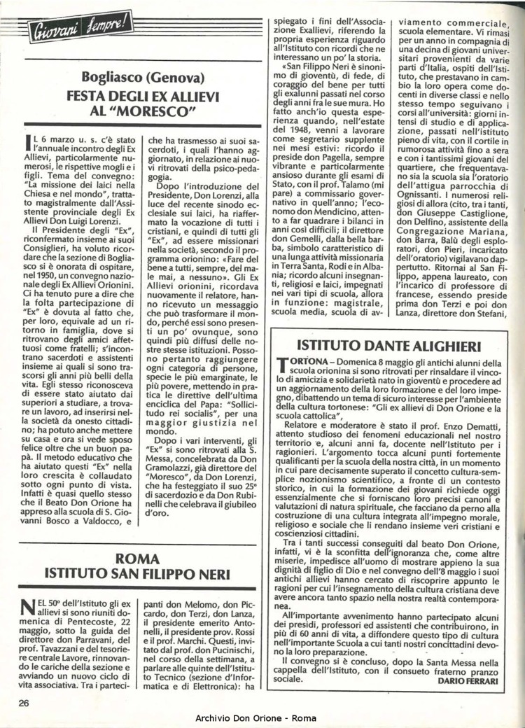 Don Orione, 83, 07, 01-07-1988, pagina 26