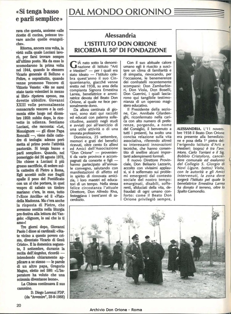 Don Orione, 83, 09, 01-11-1988, pagina 20