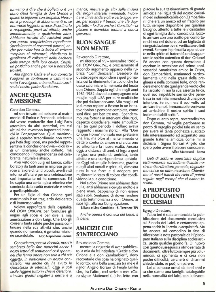 Don Orione, 84, 03, 01-03-1989, pagina 5