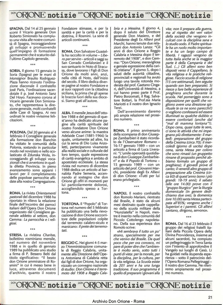 Don Orione, 84, 03, 01-03-1989, pagina 21