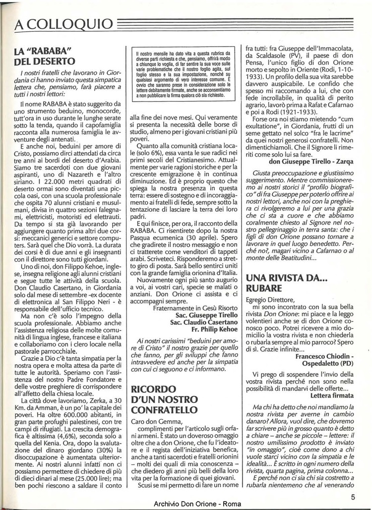 Don Orione, 84, 05, 01-05-1989, pagina 5