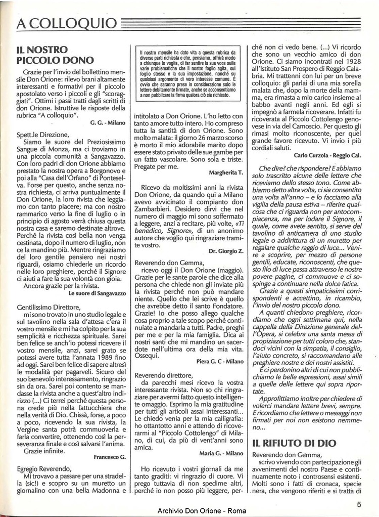Don Orione, 84, 07, 01-07-1989, pagina 5