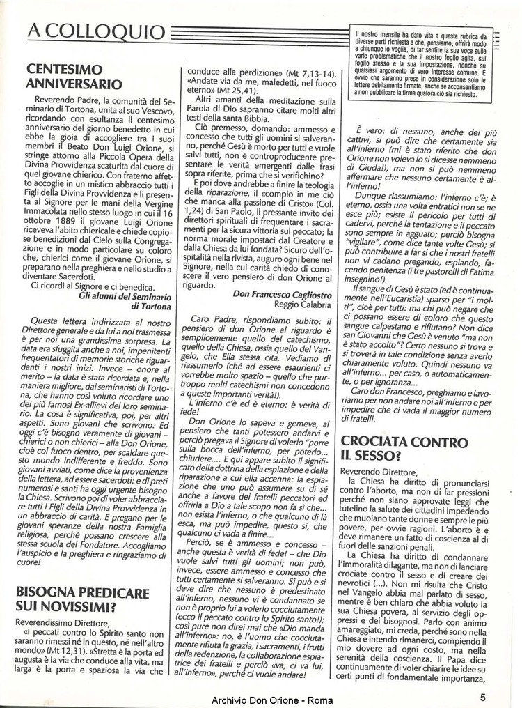 Don Orione, 84, 10, 01-12-1989, pagina 5
