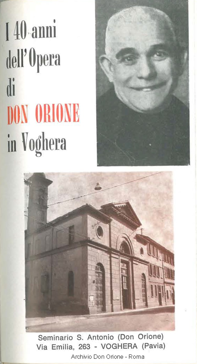 I 40 anni dell'Opera di Don Orione, 01-01-1969, pagina 1