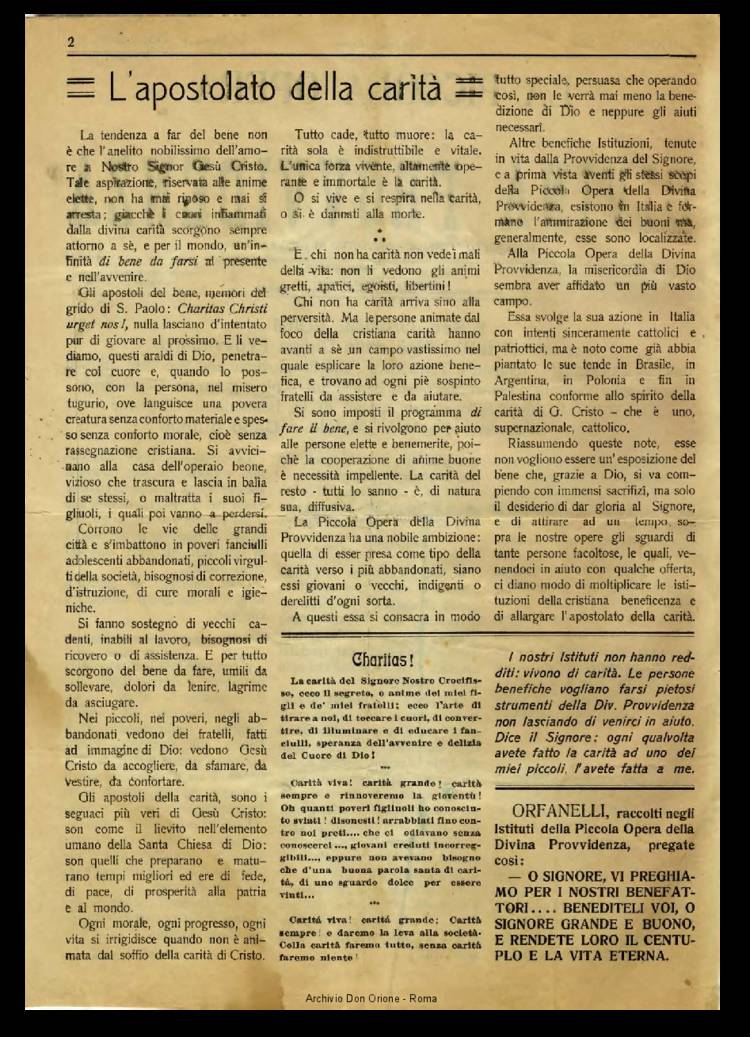 La piccola Opera della Divina Provvidenza, 19, 02, 01-12-1924, pagina 2