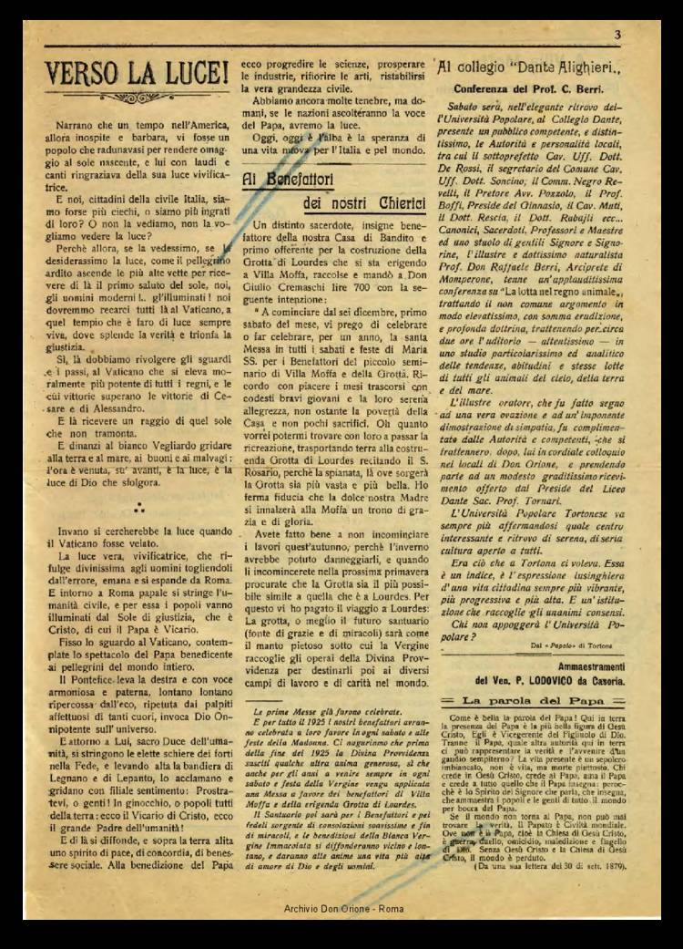La piccola Opera della Divina Provvidenza, 20, 03, 01-03-1925, pagina 3