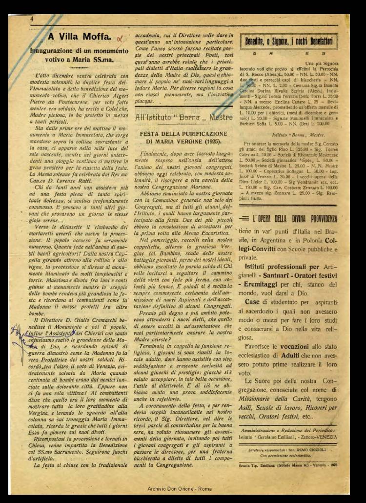La piccola Opera della Divina Provvidenza, 20, 03, 01-03-1925, pagina 4