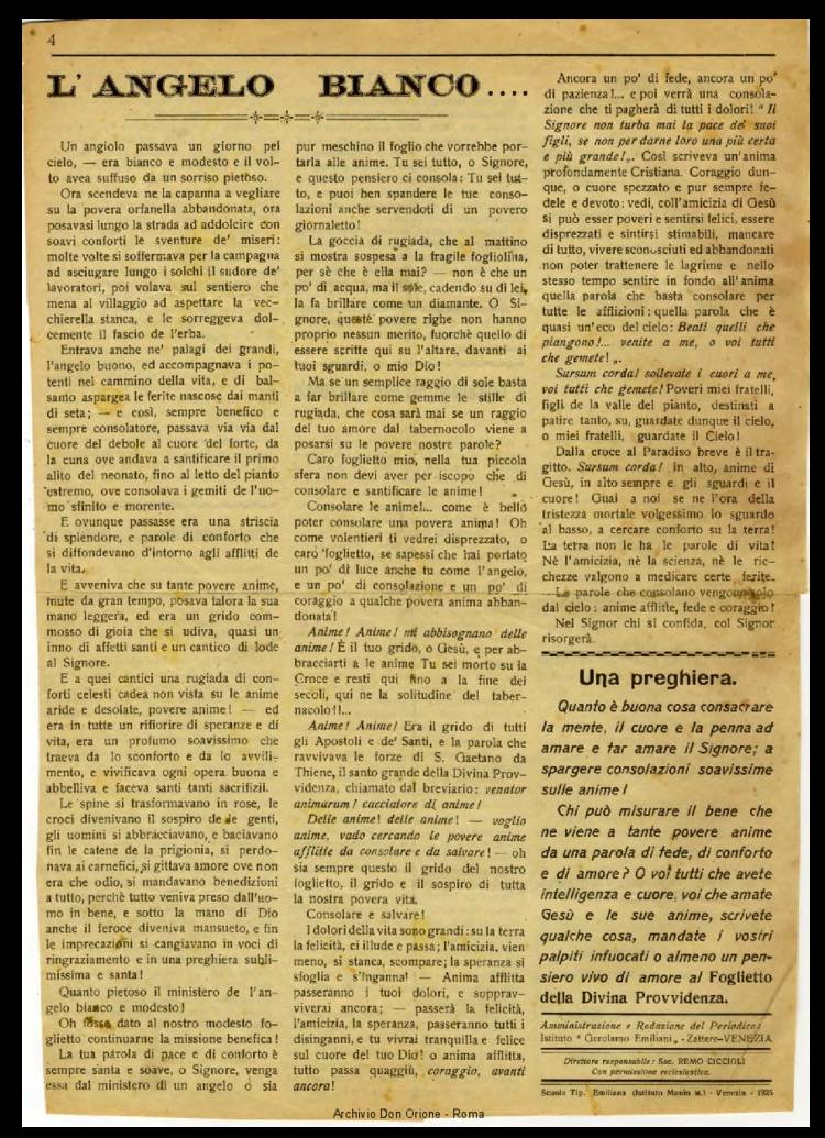 La piccola Opera della Divina Provvidenza, 20, 04, 01-04-1925, pagina 4