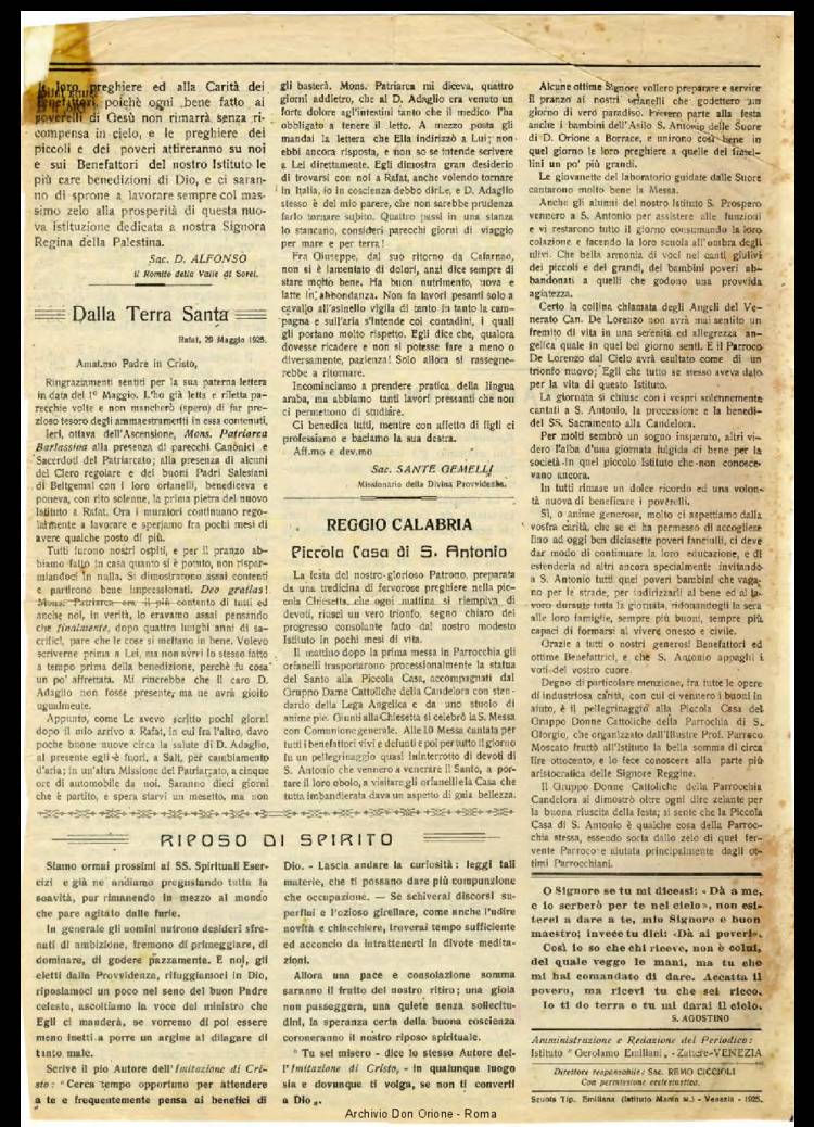 La piccola Opera della Divina Provvidenza, 20, 07, 01-07-1925, pagina 4