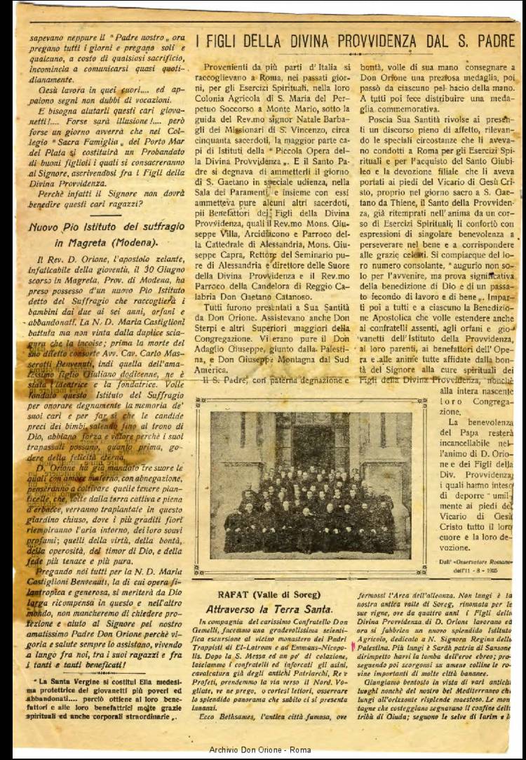 La piccola Opera della Divina Provvidenza, 20, 08, 01-08-1925, pagina 3
