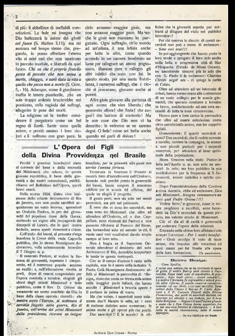 La piccola Opera della Divina Provvidenza, 20, 10, 01-11-1925, pagina 2