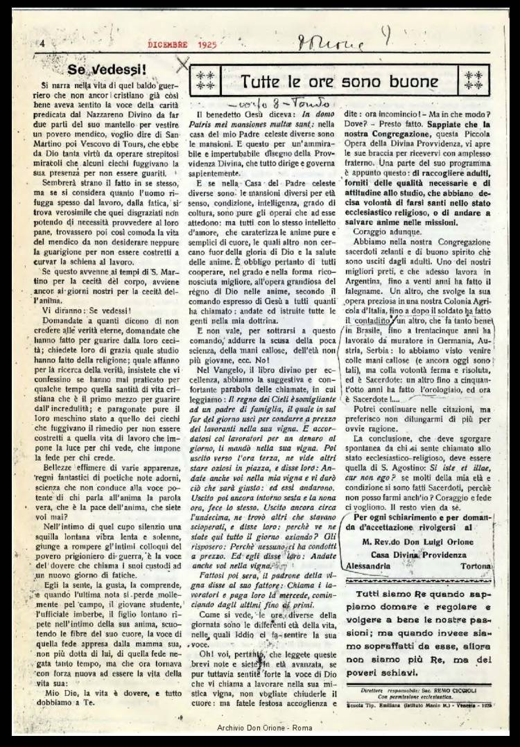 La piccola Opera della Divina Provvidenza, 20, 11, 01-12-1925, pagina 4